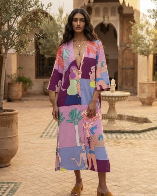 Aenao Pink Island Kimono/Φόρεμα