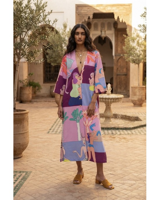 Aenao Pink Island Kimono/Φόρεμα