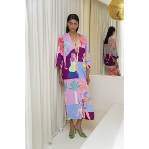 Aenao Pink Island Kimono/Φόρεμα