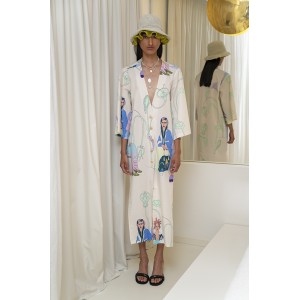 Aenao Three Beige Kimono/Φόρεμα