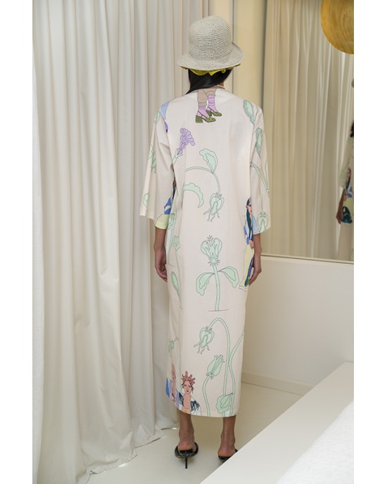 Aenao Three Beige Kimono/Φόρεμα