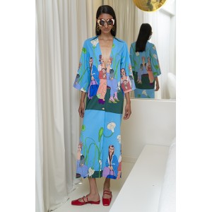 Aenao Three Green Kimono/Φόρεμα Aenao Three Green Kimono/Φόρεμα