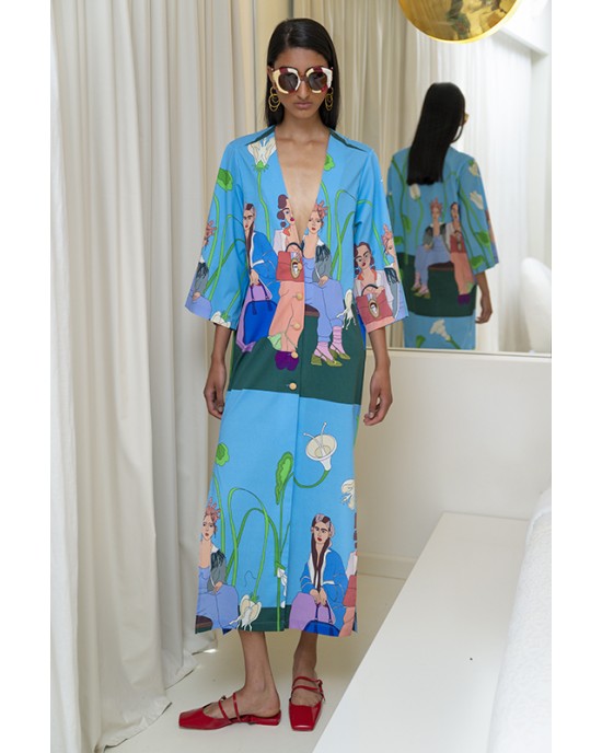 Aenao Three Green Kimono/Φόρεμα Aenao Three Green Kimono/Φόρεμα