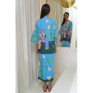 Aenao Three Green Kimono/Φόρεμα Aenao Three Green Kimono/Φόρεμα