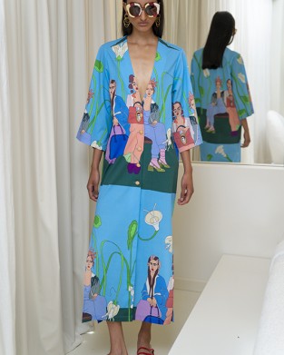 Aenao Three Green Kimono/Φόρεμα