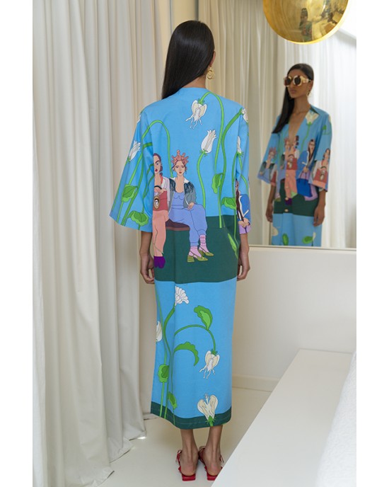 Aenao Three Green Kimono/Φόρεμα Aenao Three Green Kimono/Φόρεμα