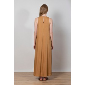 Aggel Maxi Φόρεμα Με Πλεκτές Λεπτομέρειες Summer Camel