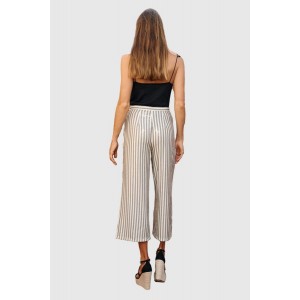 Aggel Knitwear 3/4 Παντελόνα Ιβουάρ/Μαύρο Παγιέτα