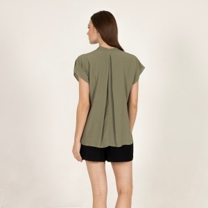 Aggel Κρεπ Mαροκέν Khaki Μπλούζα