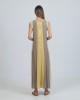 Aggel Lurex Beige Gold Lime Elephant Maxi Φόρεμα