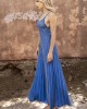 Aggel Lurex Royal Blue Tan Gold Τρυπητό Φόρεμα