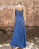 Aggel Lurex Royal Blue Tan Gold Τρυπητό Φόρεμα