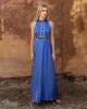 Aggel Satin Mao Midi Royal Blue Φόρεμα