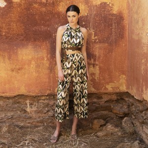 Aggel Viscose Elephant Εμπριμέ Παντελόνι