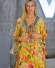 Aisha Silk Resortwear Fendy Kaftan Flower Κίτρινο