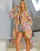 Aisha Silk Resortwear Fendy Kimono Flower Ροζ