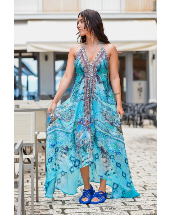 Aisha Hi Lo Dress Long Azure Φόρεμα