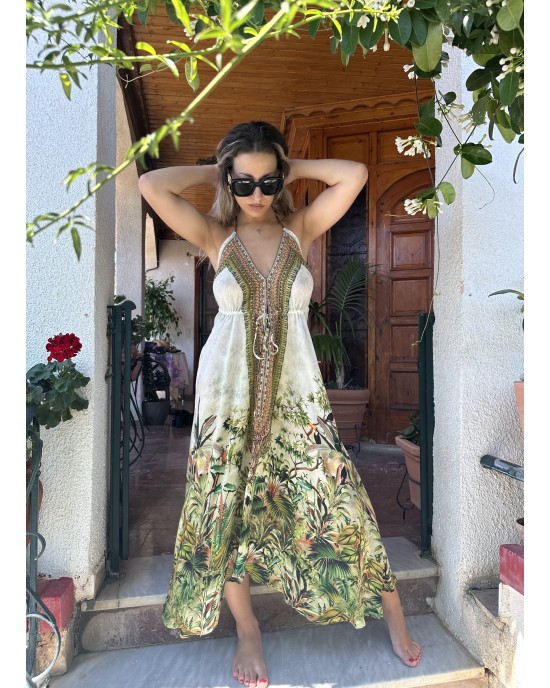 Aisha Hi Lo Dress Short Green Jungle Φόρεμα