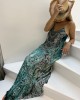 Aisha Amazonas Green T-Back Maxi Φόρεμα