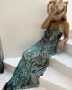 Aisha Amazonas Green T-Back Maxi Φόρεμα