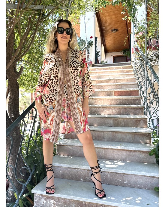 Aisha Kimono Nayla Short Leopard Κιμονό