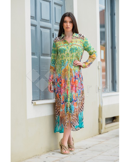 Aisha Oriana Shirt Long Paradise Φόρεμα