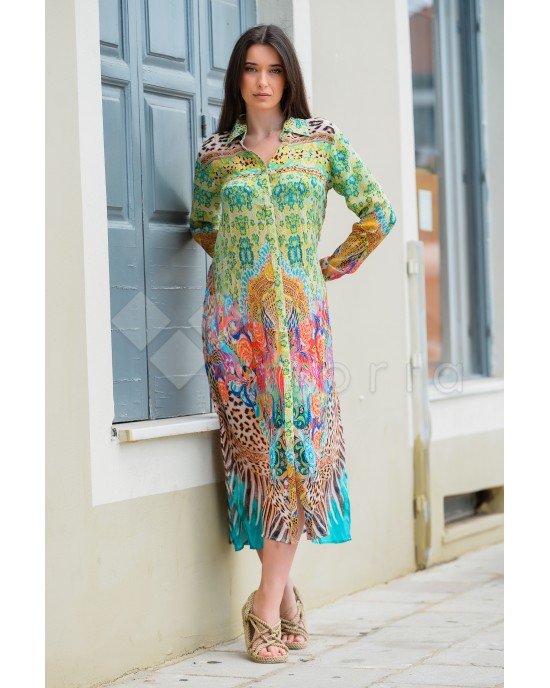 Aisha Oriana Shirt Long Paradise Φόρεμα