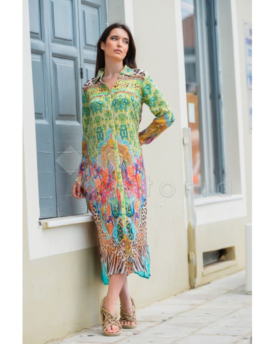 Aisha Oriana Shirt Long Paradise Φόρεμα