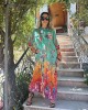 Aisha Oriana Shirt Long Rainbow Flowers Φόρεμα