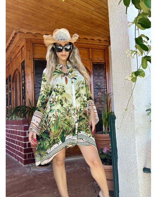 Aisha Oriana Shirt Short Green Jungle Πουκάμισο