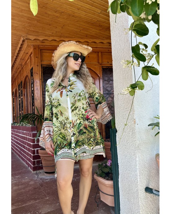 Aisha Oriana Shirt Short Green Jungle Πουκάμισο