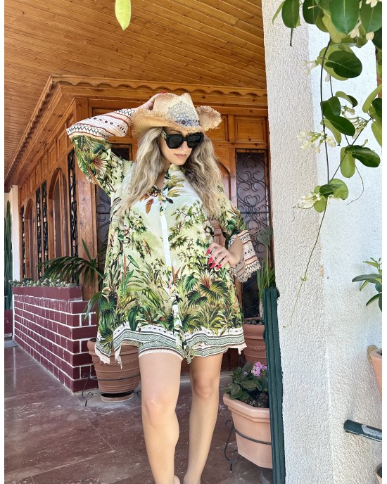 Aisha Oriana Shirt Short Green Jungle Πουκάμισο