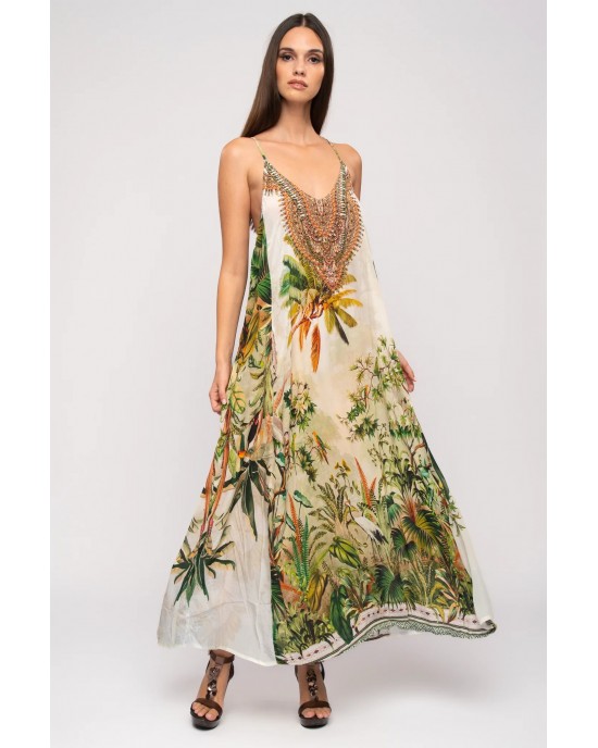 Aisha T-Back Dress Green Jungle Φόρεμα