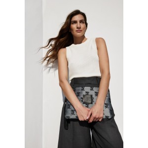 Ames Kleos Mino Lurex Silver Φάκελος Χειρός