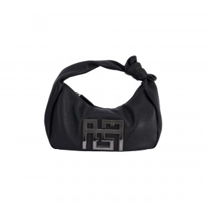 Ames Soma Leather Black Τσάντα Χειρός