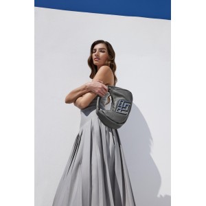 Ames Soma Leather Grey Τσάντα Χειρός