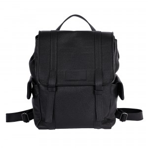 Ames Avakas Leather Black Τσάντα Πλάτης