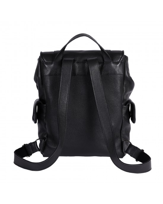 Ames Avakas Leather Black Τσάντα Πλάτης