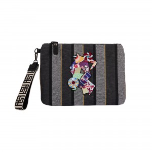 Ames Eos Large Stripes 3D Mino Grey Φάκελος Χειρός