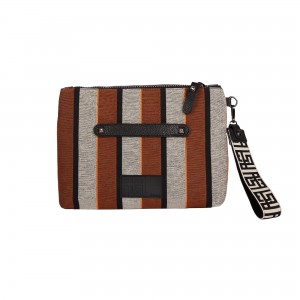 Ames Eos Large Stripes 3D Mino Orange Φάκελος Χειρός