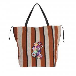 Ames Nostos 3D MIno Stripes Orange Τσάντα Ώμου