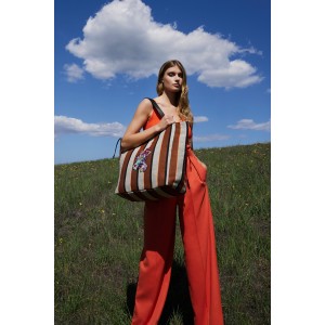 Ames Nostos 3D MIno Stripes Orange Τσάντα Ώμου