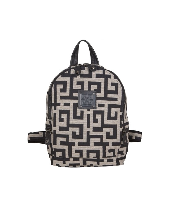 Ames Olyfos Medium Beige Black Τσάντα Πλάτης