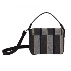 Ames Ora Stripes Grey Τσάντα Χειρός