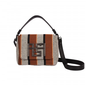 Ames Ora Stripes Orange Τσάντα Χειρός