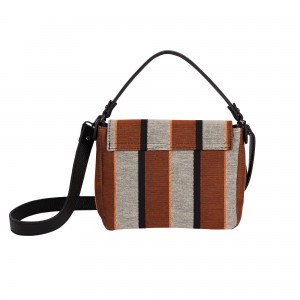 Ames Ora Stripes Orange Τσάντα Χειρός