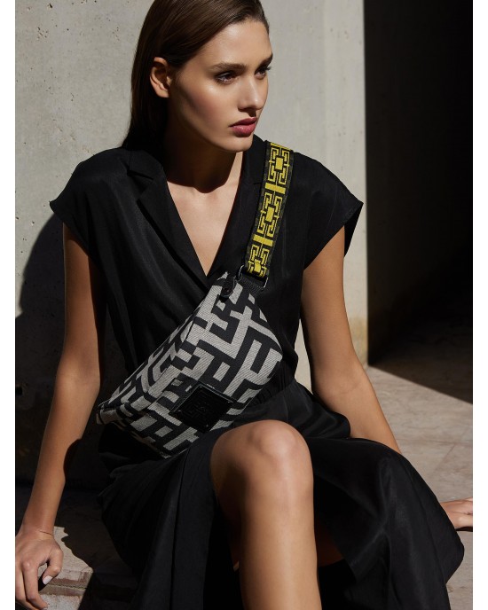 Ames Ostrako Beige Black Τσάντα Μέσης