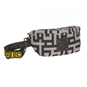 Ames Ostrako Beige Black Τσάντα Μέσης