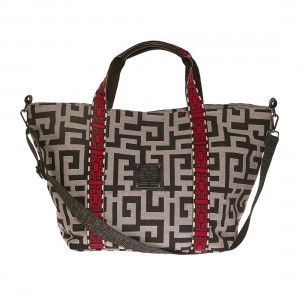 Ames Theros Beige Black Red Τσάντα Ώμου