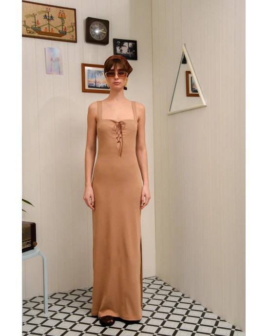 Arpyes Saltfish Maxi Camel Φόρεμα